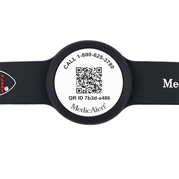 QR Code Medical ID Wristband with Location Tracker, Black, large image number 2